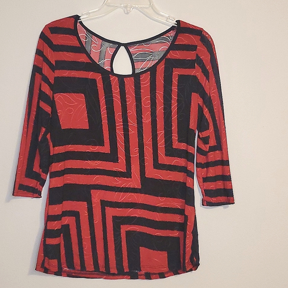 Unbranded M red/black blouse